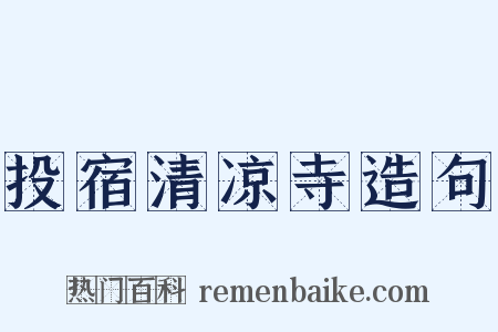 投宿清凉寺造句是什么意思的图片